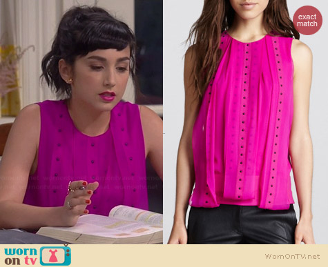 Robert Rodriguez Studded Layered Silk Top worn by Molly Ephraim on Last Man Standing