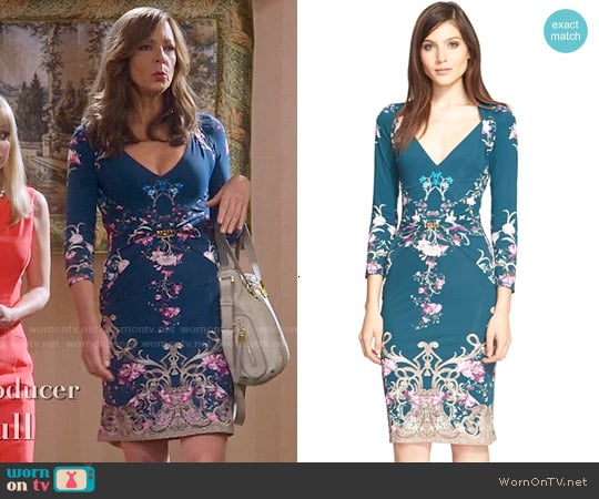 Roberto Cavalli 'Animalier Print' Gathered Waist Jersey Dress worn by Bonnie Plunkett (Allison Janney) on Mom