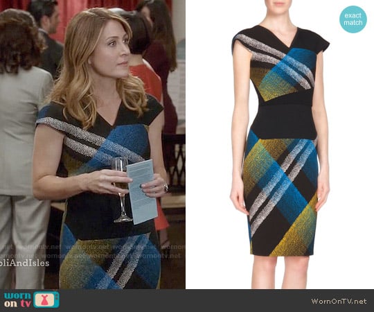 Roland Mouret Beadle Print Dress worn by Maura Isles (Sasha Alexander) on Rizzoli and Isles