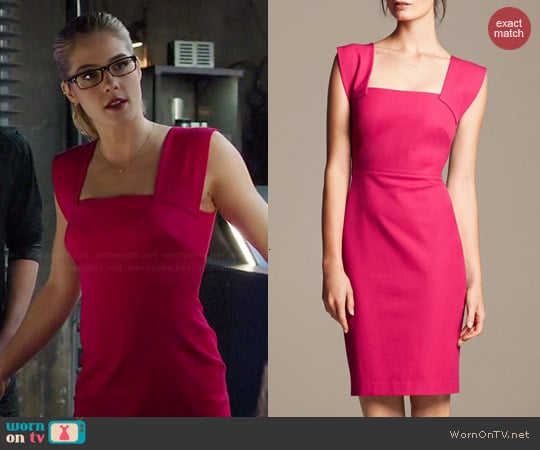 Roland Mouret for Banana Republic Strappy Sheath worn by Emily Bett Rickards on Arrow