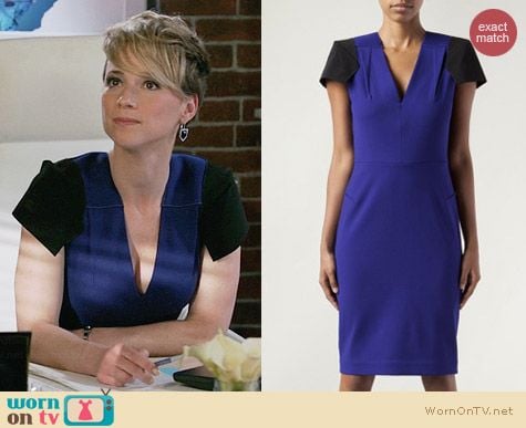 Roland Mouret Mylonite Dress worn by Karine Vanasse on Revenge