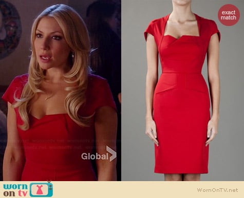 Roland Mouret Red Panelled Dress worn by Ari Graynor on Bad Teacher