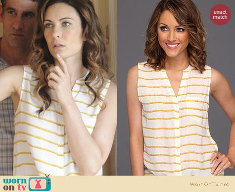 Royal Pains Fashion: Joie Edalette rope print silk top worn by Laura Benanti