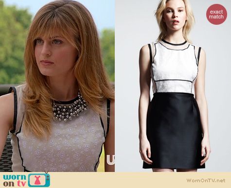 Royal Pains Fashion: Victoria Beckham Crochet and Organza dress with cutouts worn by Brooke D'Orsay