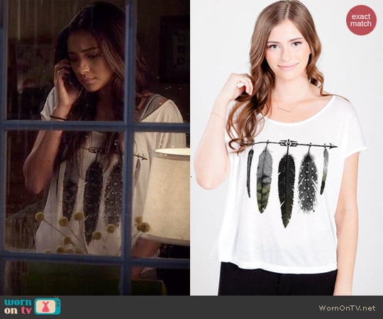 Royal Rabbit Arrow Feathers Perfect Modal Tee worn by Emily Fields (Shay Mitchell) on Pretty Little Liars