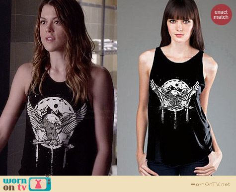 Royal Rabbit Aztec Eagle High Neck Flowy Tank worn by Lindsey Shaw on PLL