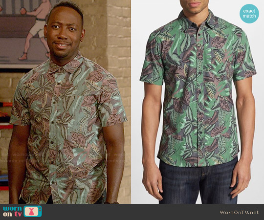 RVCA 'Jungle Leaves' Print Shirt worn by Winston Bishop (Lamorne Morris) on New Girl