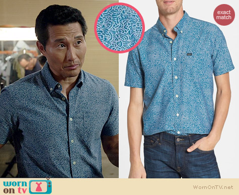 RVCA That'll Do Shirt in Saxony Blue worn by Daniel Dae Kim on Hawaii Five-O