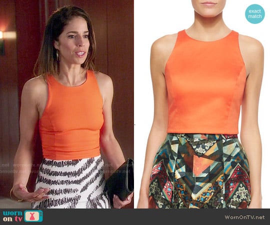 Sachin + Babi Noir Sleeveless Crop Top worn by Marisol Duarte (Ana Ortiz) on Devious Maids