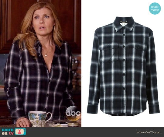 Saint Laurent Classic Plaid Shirt worn by Rayna Jaymes (Connie Britton) on Nashville