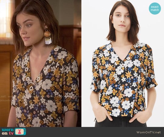 Sandro Ekin Top worn by Aria Montgomery (Lucy Hale) on Pretty Little Liars