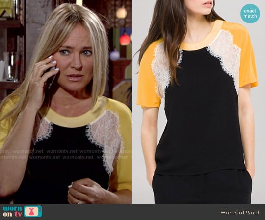 Sandro Ella Top worn by Sharon Newman (Sharon Case) on The Young and the Restless