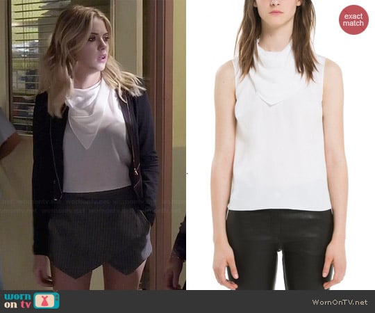 Sandro Elvi Scarf Collar Top worn by Hanna Marin (Ashley Benson) on Pretty Little Liars