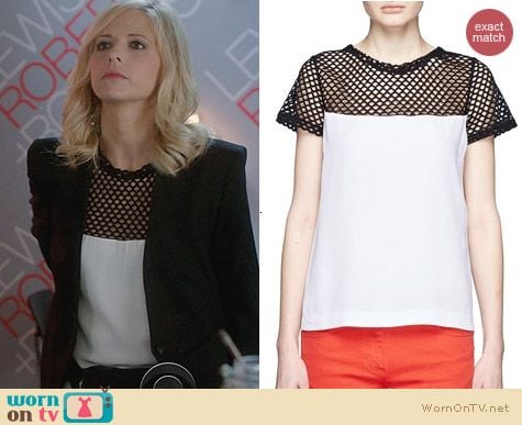 Sandro Emeraude Top worn by Sarah Michelle Gellar on The Crazy Ones