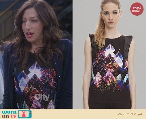 Sandro Etincelle Printed Top worn by Chelsea Perretti on Brooklyn99