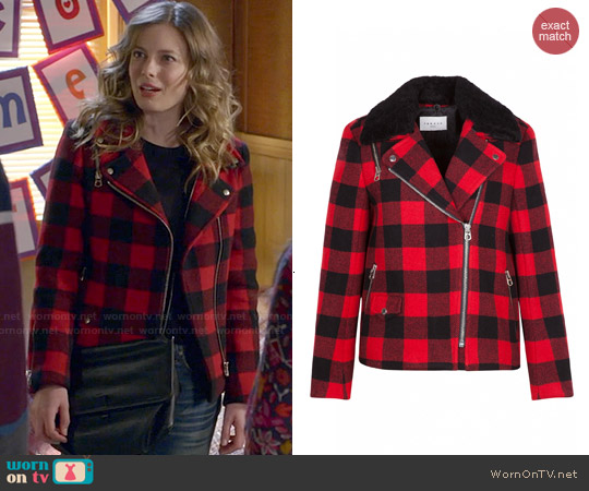 Sandro 'Minds' Asymmetric Plaid Coat worn by Britta Perry (Gillian Jacobs) on Community