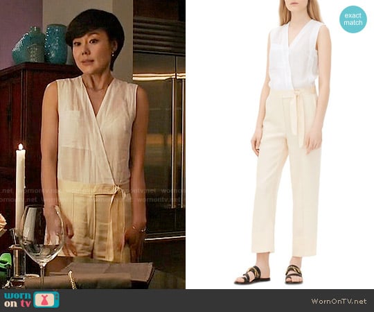 Sandro 'Payback' Wrap Jumpsuit worn by Karen Rhodes (Yunjin Kim) on Mistresses