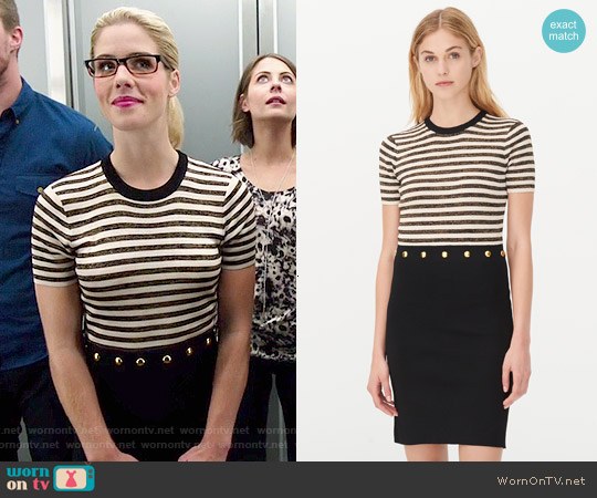 Sandro Redlake Dress worn by Felicity Smoak (Emily Bett Rickards) on Arrow