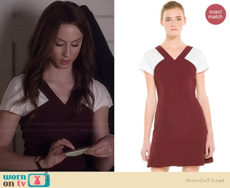 Sandro Regal Contrast Dress worn by Troian Bellisario on PLL