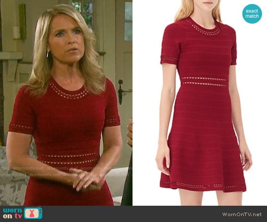 Sandro Riley Dress in Burgundy worn by Jennifer Horton (Melissa Reeves) on Days of our Lives