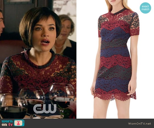 Sandro Rodney Lace Dress worn by Heather Chandler (Nicole Gale Anderson) on Beauty and the Beast