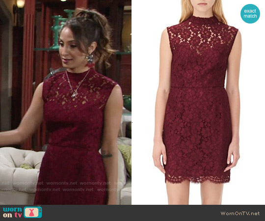 Sandro Romie Lace Dress worn by Lily Winters (Christel Khalil) on The Young and the Restless