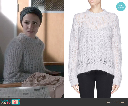 Sandro 'Stage' Mohair Open Knit Sweater worn by April Carver (Italia Ricci) on Chasing Life