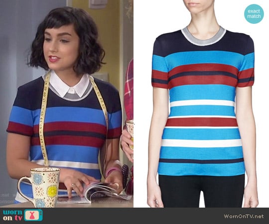 Sandro Tam Stripe Knit T-shirt worn by Mandy Baxter ( Molly Ephraim) on Last Man Standing