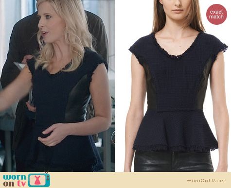 Sarah Michelle Gellar Fashion: Rebecca Taylor Tweed Peplum Top worn on The Crazy Ones