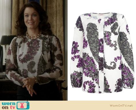 Fashion of Scandal: Giambattista Valli print blouse worn by Bellamy Young