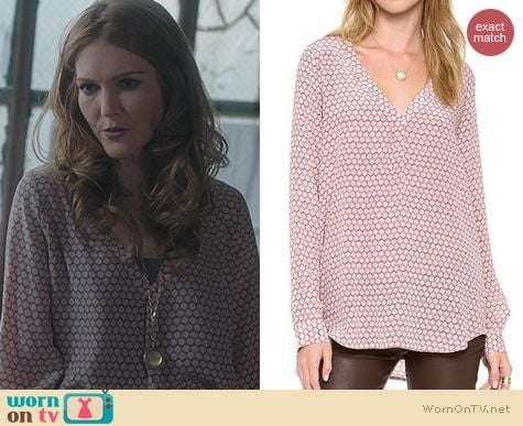 Fashion on Scandal: Joie Daryn Honeycomb print Blouse worn by Darby Stanchfield