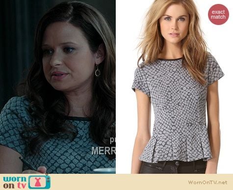 Scandal Fashion: Rebecca Taylor Pleated Croc Top worn by Katie Lowes