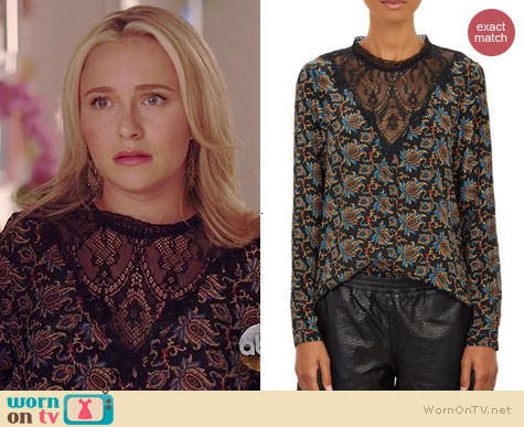 Sea Brocade-Print Lace Top worn by Hayden Panettiere on Nashville