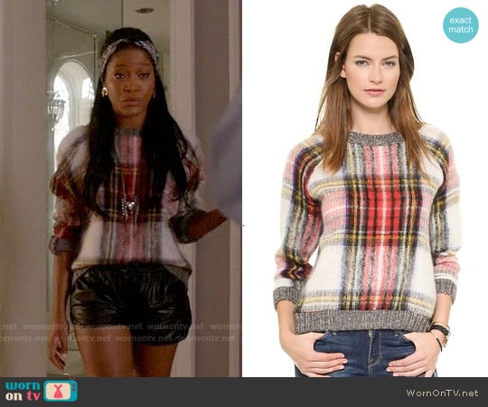 Sea Oversized Plaid Pullover worn by Zayday Williams (Keke Palmer) on Scream Queens