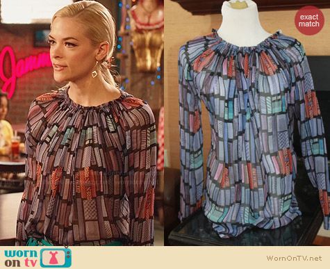 See by Chloe Sheer Geometric Print Blouse worn by Jaime King on Hart of Dixie