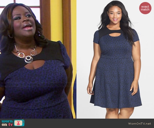 Sejour Keyhole Leopard Print Dress worn by Retta on Parks & Rec