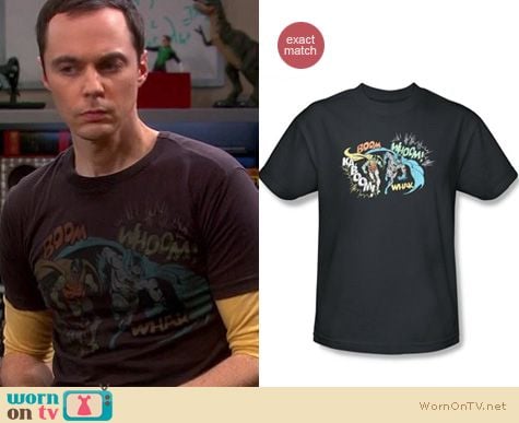 Sheldon Cooper's Batman and Robin Tshirt with Boom and Whoom