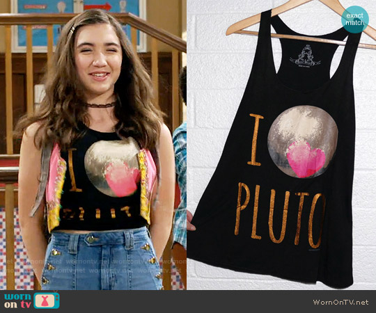 Shop Delfina I Love Pluto Racerback Tank worn by Riley Matthews (Rowan Blanchard) on Girl Meets World