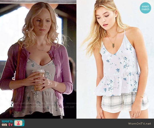 Silence + Noise Isabelle Cami in Grey worn by Caroline Forbes (Candice Accola) on The Vampire Diaries