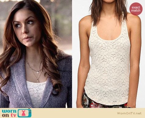 Silence & Noise Izzy Tank Top worn by Nina Dobrev on The Vampire Diaries