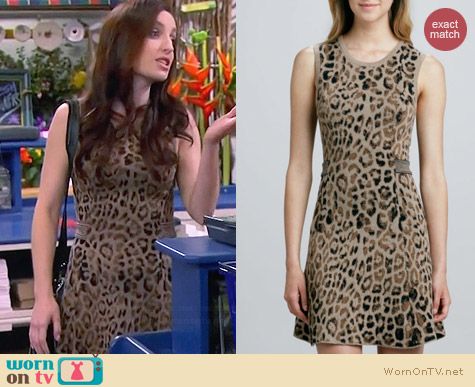 Skaist Taylor A-Line Leopard Dress with Cutout Back worn by Zoe Lister Jones on FWBL