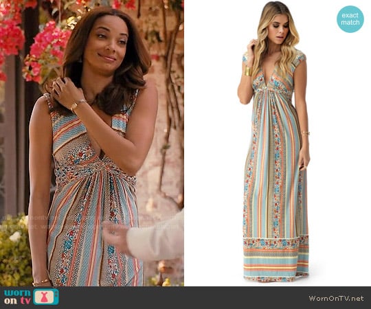 Sky Phernit Maxi Dress worn by April Malloy (Rochelle Aytes) on Mistresses