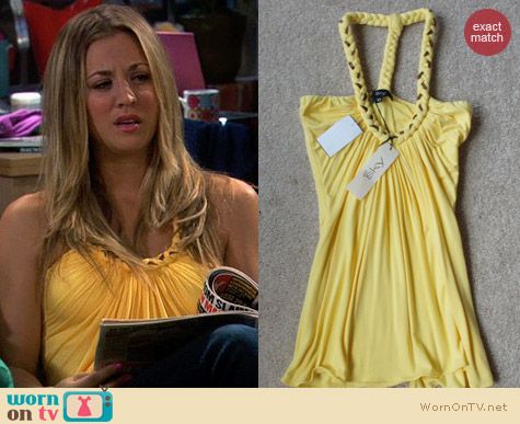 Sky Yellow Halter Top worn by Kaley Cuoco on The Big Bang Theory