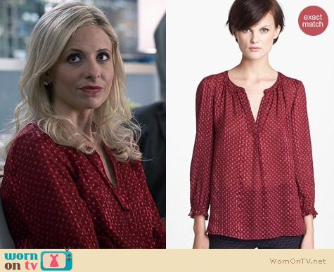 Sarah Michelle Gellar Fashion: Marc by Marc Jacobs Minetta Blouse worn on The Crazy Ones