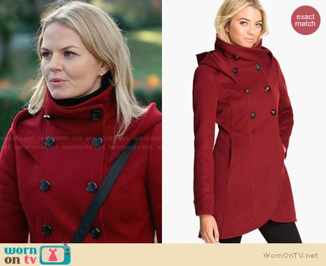 Soia & Kyo Hooded Wool Coat worn by Jennifer Morrison on OUAT