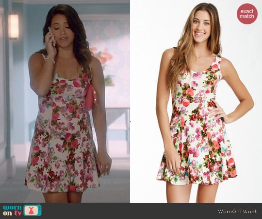 Soprano Floral Flippy Dress worn by Gina Rodriguez on Jane the Virgin