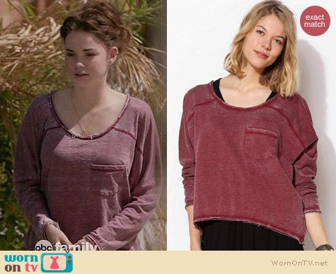 Sparkle & Fade Burnout Sweatshirt worn by Maia Mitchell on The Fosters