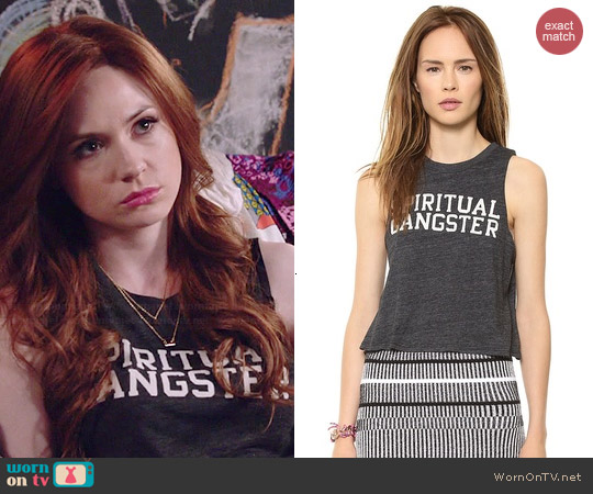 Spiritual Gangster Tank worn by Karen Gillan on Selfie