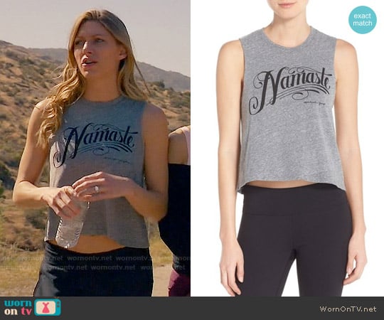 Spiritual Gangster 'Namaste' Crop Jersey Tank worn by Josslyn Carver (Jes Macallan) on Mistresses