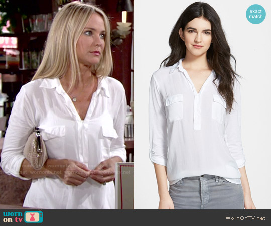 Splendid Lightweight Chest Pocket Shirt worn by Sharon Newman (Sharon Case) on The Young and the Restless